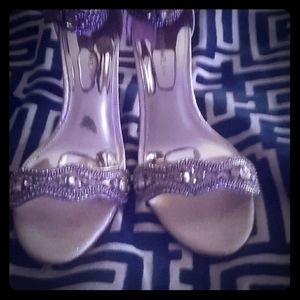 Ladies High Heel Goldish  Rhinestones  & Metallic